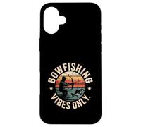 Bowfishing Vibes Only Retro Sunset Angler Scene Case for iPhone 16 Plus