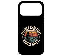 Bowfishing Vibes Only Retro Sunset Angler Scene Case for iPhone 17 Pro Max