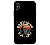 Bowfishing Vibes Only Retro Sunset Angler Scene Case for iPhone X/XS