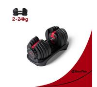 Bowflex SelectTech Adjustable Weights and Dumbbells, Single Dumbbell 552 (2 - 24 kg), Black/Red
