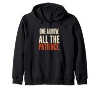 Bowhunting Archery Deer Hunter One Arrow Calm Waiting Saying Zip Hoodie