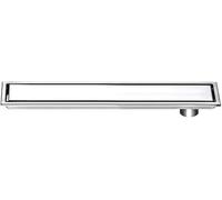 BOWINGBO Minimalist Shower Design Drain for Tiled Showers Linear Shower Floor Drain with Tile Insert Removable Cover Offset Outlet,Stainless Steel Matte