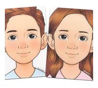 Bowitzki face painting practice board,2 pieces reusable colorful face paint practice board,painting makeup exercise template A4 size (Boy&girls)