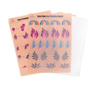 Bowitzki face Painting Practice Board,Reusable Colorful face Paint Practice Board,Painting Makeup Exercise Template A4 Size (#3)