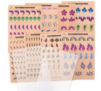 Bowitzki face Painting Practice Board,Reusable Colorful face Paint Practice Board,Painting Makeup Exercise Template A4 Size (#5)