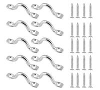 Bowkin 10Pcs M4 Pad Eye Straps Stainless Steel Kayak Deck Loops Tie Down with 20 Pcs Screws for Boat Kayak Deck Rigging Kit