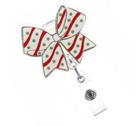 Bowknot Acrylics Badges Holder with Metal Clip Retractable Badges Reel for Nurse Doctor Student Teacher Badge Accessory