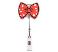 Bowknot Badges Holder with Metal Clip for Nurse Doctor Student Teacher Office Worker Retractable Badges Reels Badge Holder