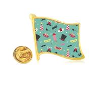 Bowknot Brazil Carnival Element Golden Metal Flag Lapel Pin Badge