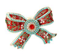 Bowknot Brooch with Sparkling Rhinestones for Women Alloy Accessory Luxurious Vintage Inspired Bowknot Brooch Royal Charm Chest Flower Pin for Daily Wear or Special Occasions Stylish Corsage