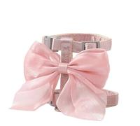 Bowknot Cat Harness Accessories Princess Dress Costumes Kitten Puppy For Cats Leash(Pink,M)