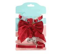Bowknot Cat Harness Accessories Princess Dress Costumes Kitten Puppy For Cats Leash(Red,M)