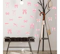Bowknot Cute Wall Stickers 8 Sheets,Watercolor Bow Aesthetic Wallpaper Decals for Living Room Bedroom Nursery Kindergarten Home DIY Party Activities Dining-Room for Adult Teen Girls Boy