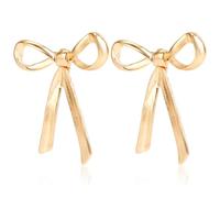 Bowknot Earrings for Women Fashion Korean Gold Silver Color Drop Earring Alloy Ear Studs Girl Party