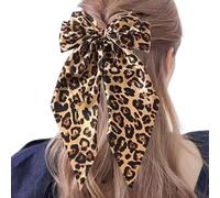 Bowknot Hair Clip | Leopard Print Large Hair Bowknot Barrettes - Hair Ribbon Long Tail Hair Holder Clips for Women Girls Girlfriends Mother