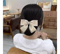 Bowknot Hairnet Women's Hair Plate Bow Headdress Hair Accessories for Women (Color : Beige, Size : Style 2)