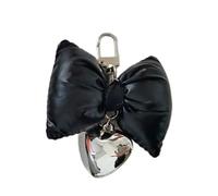 Bowknot Heart Cellphone Strap Colorful Phone Charm Detachable Bow Knots Phone Lanyard Handmade Pendant for Wallet Bag, Door Latch, cloth feather, No Gemstone