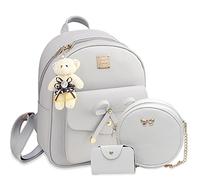 Bowknot Mini Leather Backpacks 3-PCS Cute Small Backpacks Purse for Women Girls
