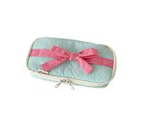 Bowknot Pen Pouches High Capacity Fabric Pencil Case Pen Organiser Travel Cosmetic Storage Bag for Student Women Girl Stylish Decorated Pencil Bag
