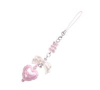 Bowknot Phone Pendant Bowknot Phone Straps Delicate Beaded Heart Phone Lanyard Hangings Decoration