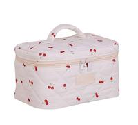 Bowknot Quilted Makeup Bag Large Capacity Travel Cosmetic Storage Solution for Women and Ladies Aesthetic Designs Daily Use Makeup Bag