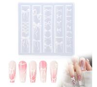Bowknot Silicone Nail Molds for Nail Art, 3D Gel Nails Charm Molds Cute Bow Mold Resin Carving Mix Bows Nails Tools DIY Bow Charms Template Bowknot Manicure Resin Mold for Women Decor Decorations