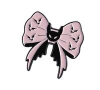 Bowknot Skeleton Drip Oil Pin Scary Halloween Jewelry Gift Gothic Lapel Brooch for Costume Decors Gothic Bowknot Brooch for Clothing