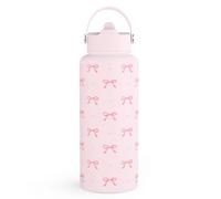 Bowknot Stainless Steel Insulated Vacuum Water Bottle 32oz with Lid Gift for Women Girls Teens Birthday Christmas