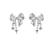 Bowknot Zircon Earrings Fashion Piercing Earrings Simple Ear Temperament Jewelry Women Girls Unique Elegant Alloy