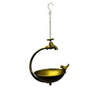 Bowl Bird Feeder, Backyard Birds Hanging Metal Faucet Form Water Basin for Porch Garden Balcony Use Display Bird Feeder Metal Bowl Faucet Decor Open Water Basin Backyard Garden Porch Patio Balcony