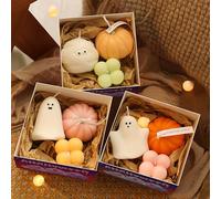 Bowl Candleholders Scented Candles Halloween Haunting Set | Home Decor With Atmosphere | Miniature Ornaments & Fragrant Scented Candles Tall Rustic Candle Holders Candle Sticks Short (C, 12X12X8CM)
