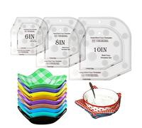 Bowl Cozy Template Cutting Ruler Set, 3Pcs Acrylic Transparent Quilting Bowl Templates for Hot and Cold Food Bowl Rack, DIY Kitchen Art Craft Acrylic Stencil Cut On Fold Template Sewing (6''/8''/10'')
