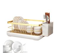 Bowl Drainer Rack - Space Saver Bowl Rack with Utensil Holder | Bowl Rack for Kitchen Counter | Multifunctional Dish Rack with Cutlery Holder | Dryer Bowl Rack with Drop Trays for