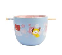 Grupo Erik Ramen Bowl & Chopsticks BT21 – 1400 ml (47.3 oz), 4.9 x 6.3 in
