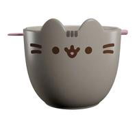 Grupo Erik Ramen Bowl Set with Chopsticks - Pusheen Gifts for Cat Lovers | 31.7 oz - 900 ml, 6.3 x 3.5 inches - 16 x 19 cm Noodle Bowl with Chopsticks