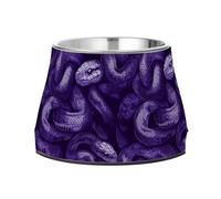 Bowl for Pets Elevated Stainless Steel Pets Feeding Bowl for Small Pet Whisker Friendly Mighty Red-Eared Slider Snake Reptile Purple