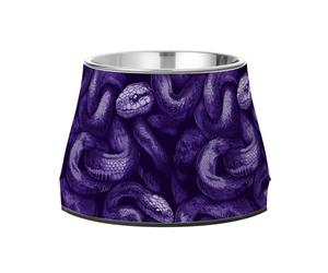 Bowl for Pets Elevated Stainless Steel Pets Feeding Bowl for Small Pet Whisker Friendly Mighty Red-Eared Slider Snake Reptile Purple