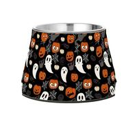 Bowl for Pets Enhanced Stainless Steel Cat Feeding Bowls for Small Pet Whisker Friendly Cute Ghosts and Pumpkin Icons