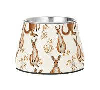 Bowl for Pets Non Skid Stainless Steel Pets Feeding Bowl for Dogs Cats Rabbits Birds Comfort Feeding Chic Kangaroo