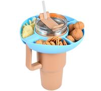 Bowl for Stanley Cup 40 oz Tumbler, Quencher Snack Tray With Handle, Reusable Silicone Holder Storage Top Ring, Candy Tray for Kids and Adults