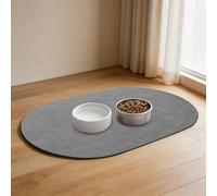 Bowl Mat Dogs and Cats, Feeding Mat for Dogs, Cats, Feeding Bowl Mat, 50 x 35 cm, Super Absorbent Quick-Drying Dog Bowl, Feeding Mats, Non-Slip Waterproof Underlay (Dark Grey)