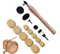 Bowl Sander - Hand Sanders Wood, Craft Discs Sander, Hardwood Handle | Portable Sanding Bowl Sander Polishe, Wooden Sanding Tool with Long Hardwood Handle for Woodworking (14.25x1.26 Inches)