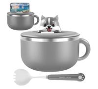 Bowl Set - Food Grade Steel Bowl, Insulated Portable Lunch Container Gear | Durable Stainless Steel Bowls with Lid for Noodles Students Kitchen College Dorm Room Daily Meal Use