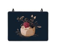 Bowl Stove Top Cover for Electric Stove, Modern Elegant Berry Raspberry Summer Navy Pu Surface Glass Top Cover for Kitchen Festive Holiday Kitchen Decor 28x20 Inch