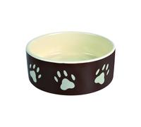 Bowl - TRIXIE - Ceramic - 0.3 L - Brown/cream - Paw prints