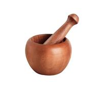 Bowl Wooden Hand Pounding Garlic Puree Tool Stirring Garlic Press Pounding Jar Pounding Grinding Bowl Mortar and Pestle Set for Spices(Small)