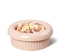 BOWLBOWL 2.8 in High Premium Elevated Ceramic Cat & Dog Bowl, 7.3 in Wide & Shallow, for Short-Legged Cats (Munchkin) & Toy Breeds, Whisker-Friendly, No-Spill, Made in Korea (Donut, Pink)