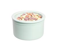 BOWLBOWL 3.9 in High Premium Elevated Ceramic Cat & Dog Bowl with Stand, 6.5 in Wide & Shallow, for Cats and Small Dogs, Whisker-Friendly, No-Spill, Made in Korea, Hello Bowl (Round, Blue)