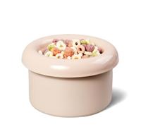 BOWLBOWL 3.9 in High Premium Elevated Ceramic Cat & Dog Bowl with Stand, 7.3 in Wide & Shallow, for Cats and Small Dogs, Whisker-Friendly, No-Spill, Made in Korea, Hello Bowl (Donut, Pink)