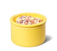 BOWLBOWL Elevated Cat Dog Bowls, 6.5" Wide Raised Cat Food Bowls Whisker Friendly, Anti Vomiting Cat Bowls for Indoor Cats, No Spill Dog Bowl, Made in Korea! (3.9"(h) - Yellow, Round Bowl)